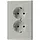 JUNG ES 5015-L wandcontactdoos 2-voudig randaarde voor ovale 1,5 inbouwdoos LS990 edelstaal
