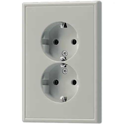 JUNG ES 5015-L wandcontactdoos randaarde 2-voudig voor 1,5 inbouwdoos LS990 edelstaal