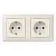 JUNG AS 1520-2 wandcontactdoos 2-voudig voorbedraad AS500 creme
