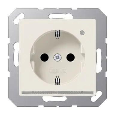 JUNG A 1520-O LNW wandcontactdoos randaarde Safety+ met LED-oriëntatieverlichting en lichtsensor A-range creme