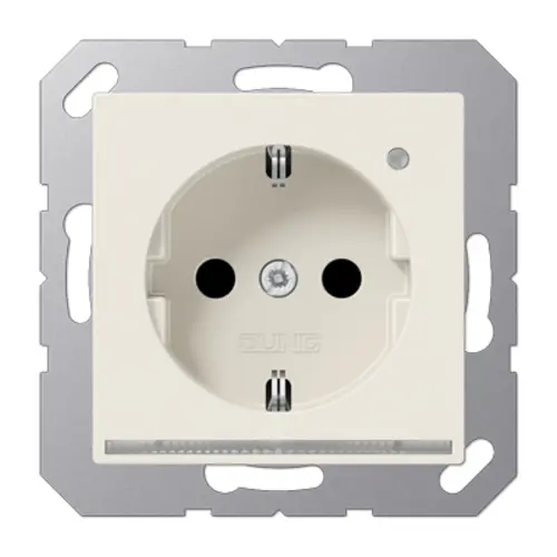 JUNG A 1520-O LNW wandcontactdoos randaarde Safety+ met LED-oriëntatieverlichting en lichtsensor A-range creme