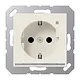 JUNG A 1520-O LNW wandcontactdoos randaarde Safety+ met LED-oriëntatieverlichting en lichtsensor A-range creme
