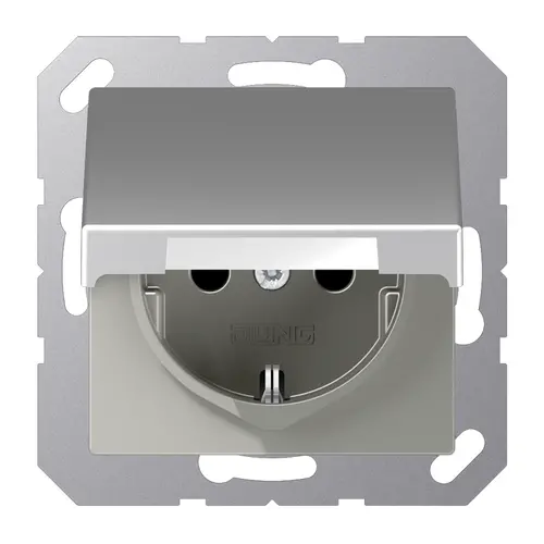 JUNG A 1520 NBFKL AL wandcontactdoos randaarde klapdeksel A-range aluminium