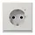 JUNG LS 1520-O LG LNW wandcontactdoos randaarde Safety+ met LED-orientatieverlichting LS990 lichtgrijs