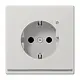 JUNG LS 1520-O LG LNW wandcontactdoos randaarde Safety+ met LED-orientatieverlichting LS990 lichtgrijs