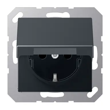 JUNG A 1520 NBFKL ANM wandcontactdoos randaarde klapdeksel A-range antraciet mat