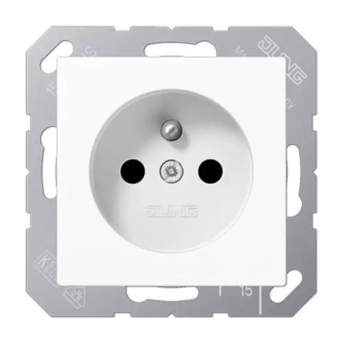 JUNG A 1520 FKI WW wandcontactdoos penaarde Safety+ A-range alpine wit