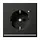JUNG AL 1520-O AN LNW wandcontactdoos randaarde Safety+ met LED-orientatieverlichting LS990 antraciet gelakt aluminium