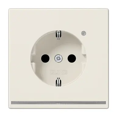 JUNG LS 1520-O LNW wandcontactdoos randaarde Safety+ met LED-orientatieverlichting LS990 creme