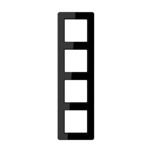 JUNG AF 584 BF SW afdekraam 4-voudig A Flow zwart glans