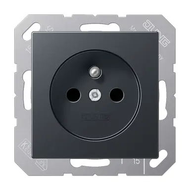 JUNG A 1520 FBFKI ANM wandcontactdoos penaarde Safety+ A-range antraciet mat