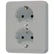 JUNG CD 5020 N GR wandcontactdoos randaarde 2-voudig voor enkele inbouwdoos CD500 grijs