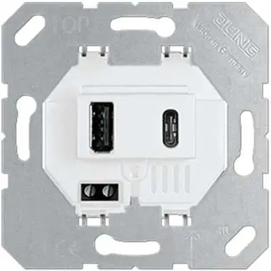 JUNG USB 15 CA WW USB-lader 2-voudig type A en type C totaal 3000mA wit