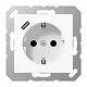 JUNG A 1520-18 C WW wandcontactdoos randaarde Safety+ met USB-C A-range alpine wit