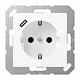 JUNG A 1520-18 C WWM wandcontactdoos randaarde Safety+ met USB-C A-range sneeuwwit mat
