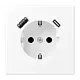 JUNG LS 1520-15 CA WWM wandcontactdoos randaarde Safety+ met USB type A en C LS990 sneeuwwit mat