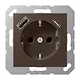 JUNG A 1520-15 CA MO wandcontactdoos randaarde Safety+ met USB type A en C A-range mokka