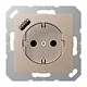 JUNG A 1520-18 A CH wandcontactdoos randaarde Safety+ met USB-A A-range champagne
