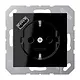 JUNG A 1520-18 A SW wandcontactdoos randaarde Safety+ met USB-A A-range zwart glans