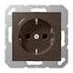 JUNG A 1520-18 C MO wandcontactdoos randaarde Safety+ met USB-C A-range mokka