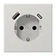 JUNG LS 1520-15 CA LG wandcontactdoos randaarde Safety+ met USB type A en C LS990 lichtgrijs
