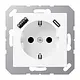 JUNG A 1520-15 CA WWM wandcontactdoos randaarde Safety+ met USB type A en C A-range sneeuwwit mat