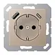 JUNG A 1520-15 CA CH wandcontactdoos randaarde Safety+ met USB type A en C A-range champagne