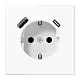JUNG LS 1520-15 CA WW wandcontactdoos randaarde Safety+ met USB type A en C LS990 alpine wit