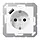 JUNG A 1520-18 A WW wandcontactdoos randaarde Safety+ met USB-A A-range alpine wit