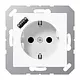 JUNG A 1520-18 A WW wandcontactdoos randaarde Safety+ met USB-A A-range alpine wit