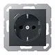 JUNG A 1520-18 C ANM wandcontactdoos randaarde Safety+ met USB-C A-range antraciet mat