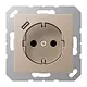 JUNG A 1520-18 C CH wandcontactdoos randaarde Safety+ met USB-C A-range champagne
