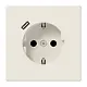 JUNG LS 1520-18 C wandcontactdoos randaarde Safety+ met USB-C LS990 creme