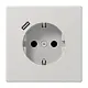 JUNG LS 1520-18 C LG wandcontactdoos randaarde Safety+ met USB-C LS990 lichtgrijs