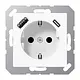 JUNG A 1520-15 CA WW wandcontactdoos randaarde Safety+ met USB type A en C A-range alpine wit