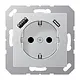 JUNG A 1520-15 CA AL wandcontactdoos randaarde Safety+ met USB type A en C A-range aluminium