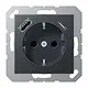JUNG A 1520-15 CA ANM wandcontactdoos randaarde Safety+ met USB type A en C A-range antraciet mat