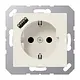 JUNG A 1520-18 A wandcontactdoos randaarde Safety+ met USB-A A-range creme