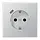 JUNG AL 1520-18 C-L wandcontactdoos randaarde Safety+ met USB-C LS990 aluminium