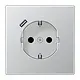 JUNG AL 1520-18 C-L wandcontactdoos randaarde Safety+ met USB-C LS990 aluminium