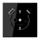 JUNG LS 1520-15 CA SW wandcontactdoos randaarde Safety+ met USB type A en C LS990 zwart glans