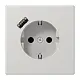 JUNG LS 1520-18 A LG wandcontactdoos randaarde Safety+ met USB-A LS990 lichtgrijs