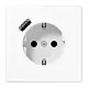 JUNG LS 1520-18 A WW wandcontactdoos randaarde Safety+ met USB-A LS990 alpine wit
