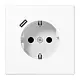 JUNG LS 1520-18 C WW wandcontactdoos randaarde Safety+ met USB-C LS990 alpine wit