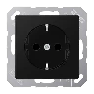 JUNG A 1520 BFKI SWM wandcontactdoos randaarde Safety+ met klauwbevestiging A-range grafietzwart mat