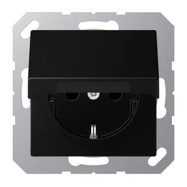 JUNG A 1520 BFKL SWM wandcontactdoos randaarde met klapdeksel A-range grafietzwart mat