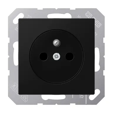 JUNG A 1520 FBFKI SWM wandcontactdoos penaarde Safety+ A-range grafietzwart mat