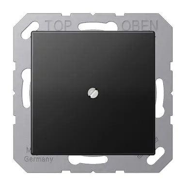 JUNG A 590 BFA SWM centraalplaat met snoerinvoer en draagring A-range grafietzwart mat