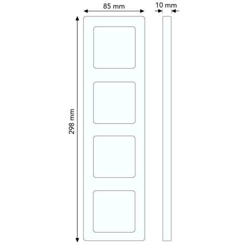 JUNG AF 584 BF SWM afdekraam 4-voudig A Flow grafietzwart mat