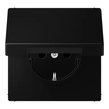 JUNG LS 1520 NBFKL SWM wandcontactdoos randaarde klapdeksel LS990 grafietzwart mat